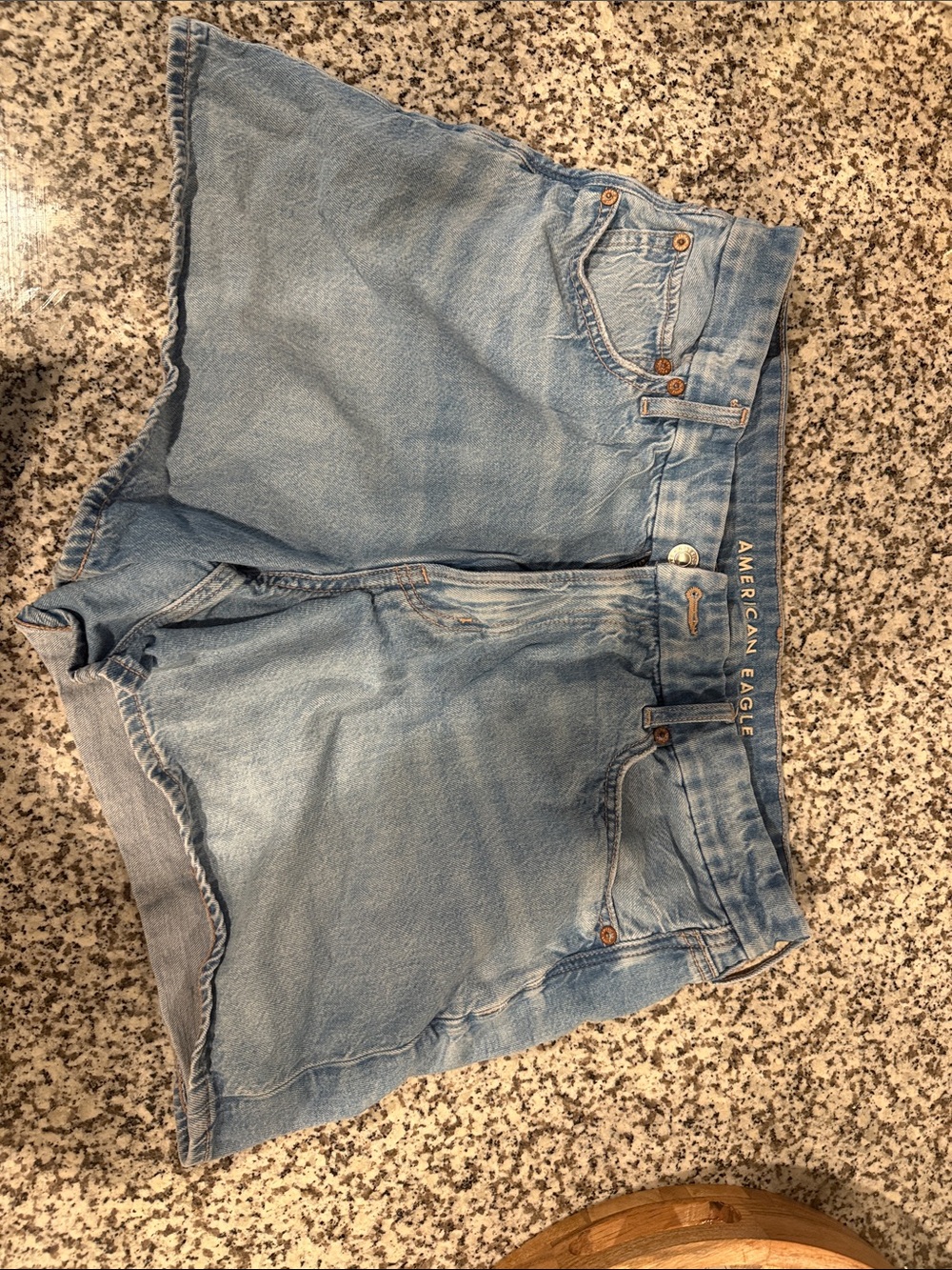 American Eagle Outfitters Light Wash Denim High-Rise Shorts